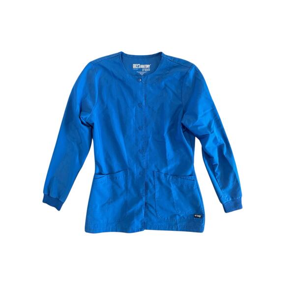 Grey’s Anatomy Blue Scrub Jacket Women’s Small Nursing Uniform Top - Picture 2 of 10